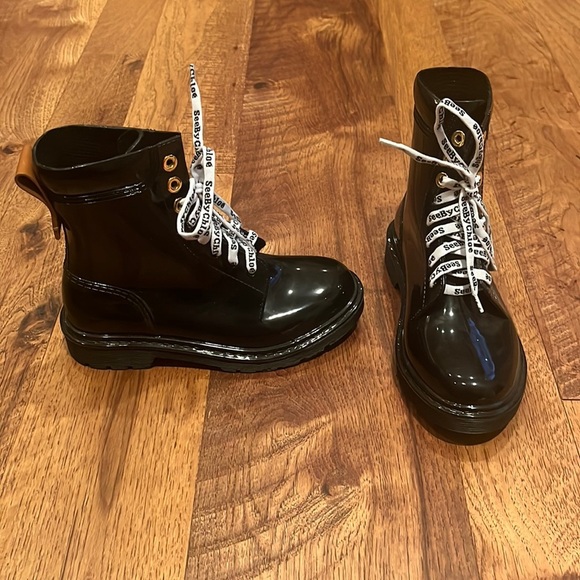 See By Chloe Woman’s Black Lace Up Boots Size 36 - Picture 2 of 8